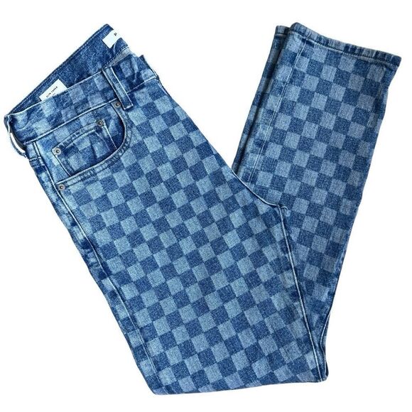 PACSUN Toby Slim Taper Vintage Men’s Checkered Loose Jeans Size 29 - Picture 5 of 10